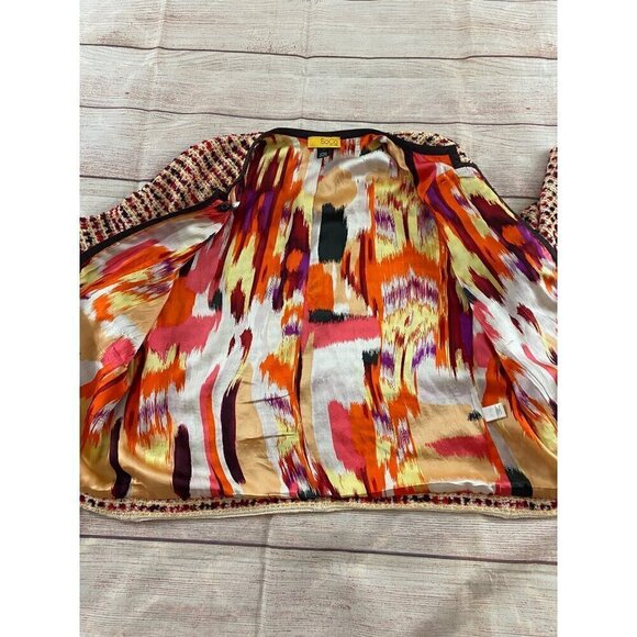 CoCa By St John Women's Colorful Casual Open Front Half Sleeve Jacket - Large - Picture 12 of 12